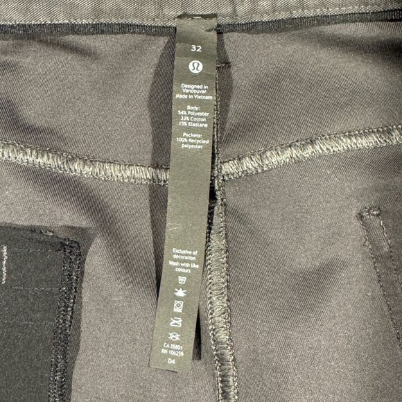 Lululemon‎ ABC Men Pants Size 32x33 Dark Gray Mid Rise Regular Fit Gusset - Picture 6 of 11